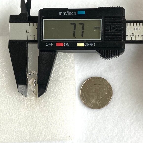 Sterling Silver 925 Dainty Diamond Crescent Moon & Heart Bypass Band Ring Sz 5 - Picture 13 of 16